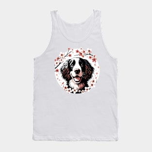 American Water Spaniel Embraces Spring Cherry Blossoms Tank Top